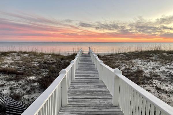 Private beach walk in Fort Morgan