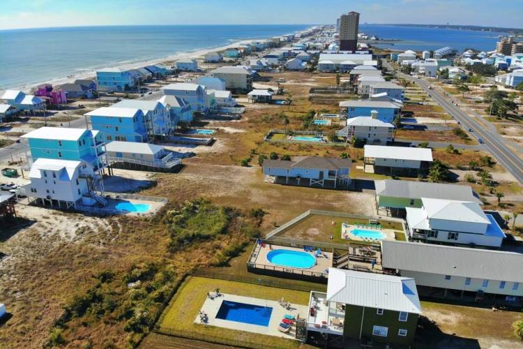 beach house owners gulf shores aerial view