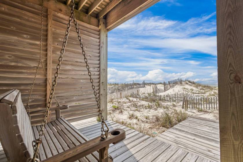 Booked On The Beach Porch Swing